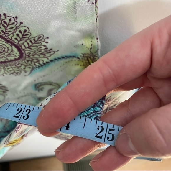 Alexandra Bartlett 100% Linen Pants Paisley Blue Yellow White Drawstring Sz 2 - Picture 5 of 7